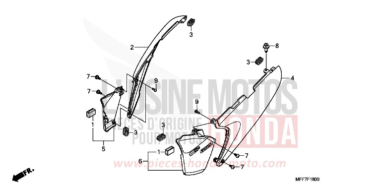 SIDE COVER for TRANSALP ABS MOODY BLUE METALLIC (PB296) from 2008